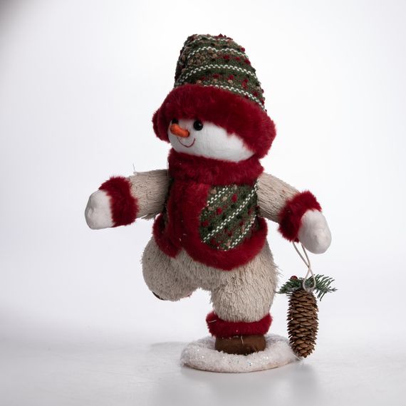 Новорічна фігурка Сніговик з шишкою 26×21×38 (см) CR-4-15 | Зображення 3