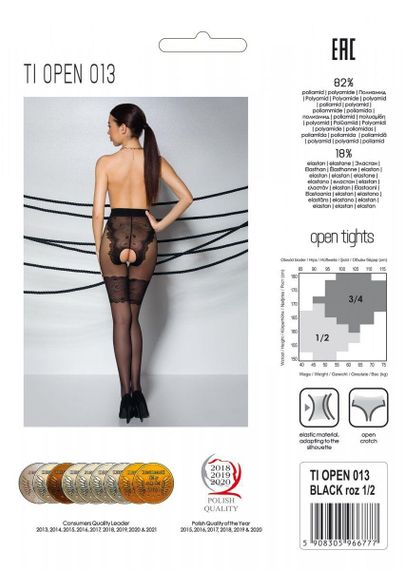 Колготки з відкритим доступом, ажурні трусики та підв‘язки Passion TIOPEN 013 1/2 (20/40 den), black sexstyle | Зображення 3