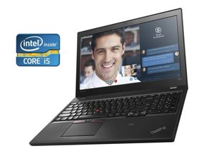 Ноутбук Lenovo ThinkPad T560 / 15.6" (1920x1080) IPS / Intel Core i5-6200U (2 (4) ядра по 2.3 - 2.8 GHz) / 8 GB DDR3 / 128 GB SSD / Intel HD Graphics 520 / WebCam б/в