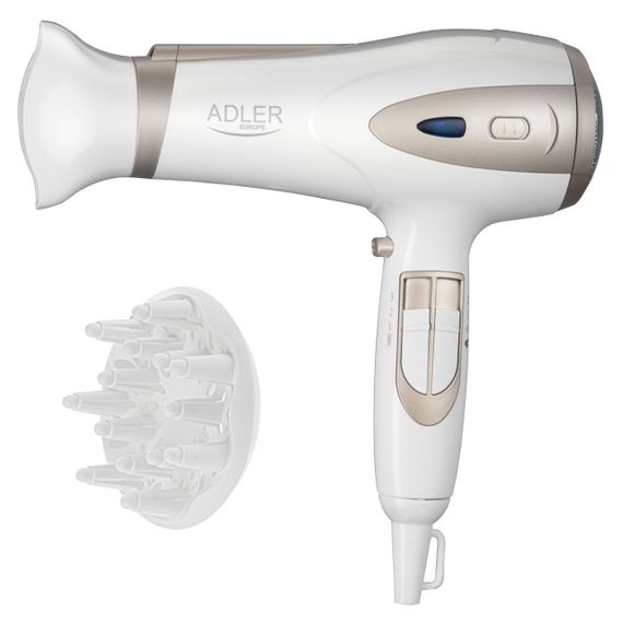 Фен для волосся Adler AD 2248 WC, іонізація, дифузор, концентратор, холодне повітря