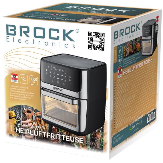 Мультипіч BROCK DA 1000 BK1800Вт/ 12л /сенсорне керування/гриль/шашлик/таймер/чорна | Зображення 1