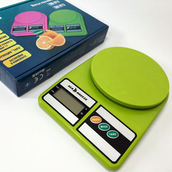 Ваги кухонні SeaBreeze SB-073, Електричні кухонні ваги, Точні кухонні ваги. Колір: зелений | Зображення 2