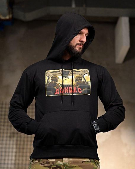 Мілітарі Худі Донбас black РП7399 | Зображення 3