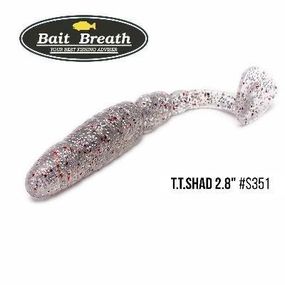 Силіконова приманка, Їстівний силікон Bait Breath T.T.Shad 2,8" (7 шт) (S351 KH Clear / Red)