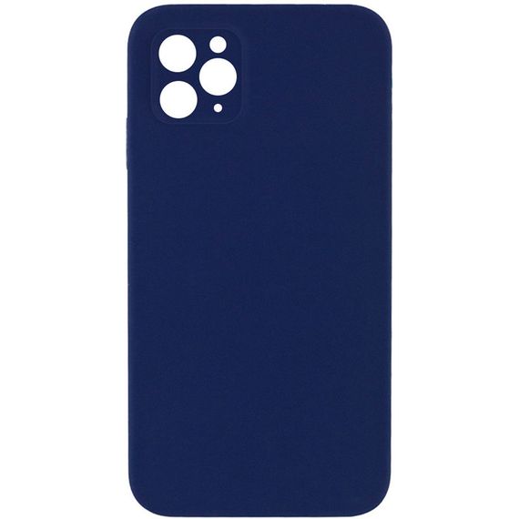 Чехол Silicone Case Square Full Camera Protective (AA) NOLOGO для Apple iPhone 11 Pro Max (6.5") Темно-синий /