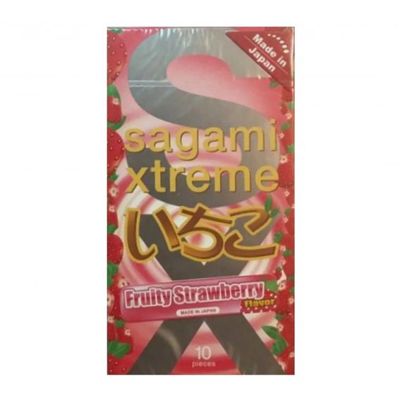 Ультратонкі презервативи із натурального латексу Sagami Xtreme Strawberry, 10 шт, 0,04 мм | Зображення 2