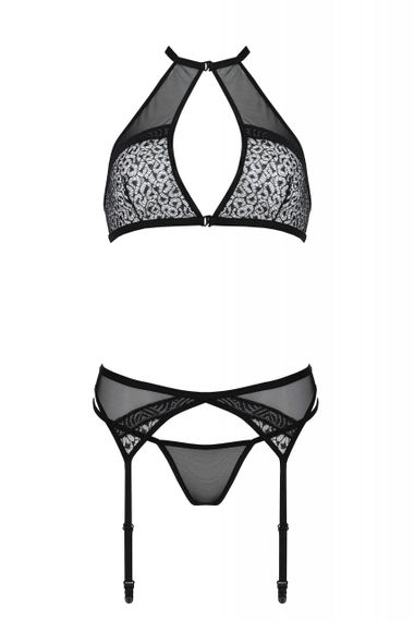 Комплект білизни з поясом для панчох SATARA SET black S/M - Passion | Зображення 2