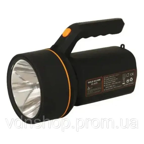 Світлодіодний ліхтарик на акумуляторі Gold Silver GS-2670 з бічною панеллю, функція павербанк USB | Зображення 1