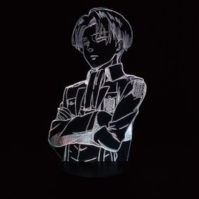 Акриловий світильник-нічник Леві Акерман (Levi Ackerman) білий tty-n000360