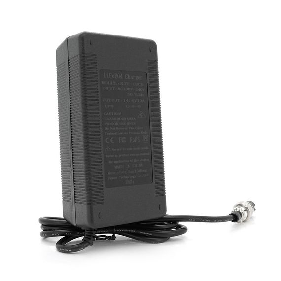Зарядний пристрій акумуляторів LiFePO4 12V (14.6V), 4S,10A, штекер GX16, з індикацією, 133х67х45mm, 0.3kg | Зображення 2