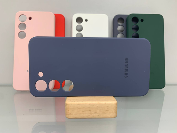 Samsung Galaxy S23 Протиударний чохол з логотипом софт тач синій