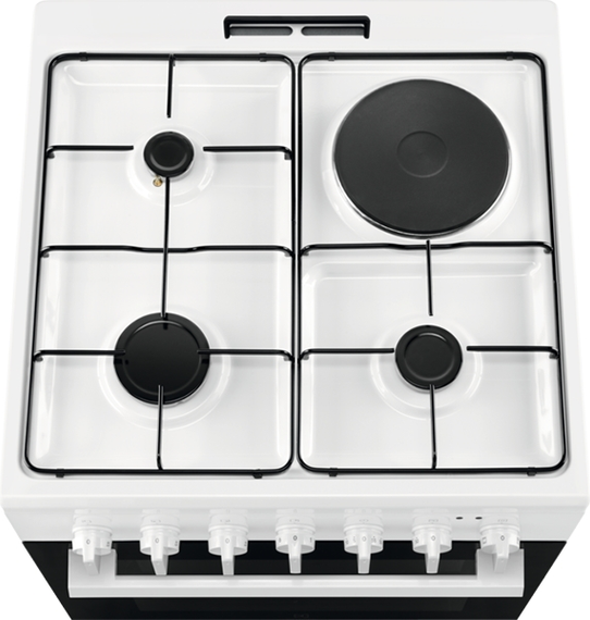 Плита Electrolux комбінована 3 газ + 1 електро LKM624022W | Зображення 2