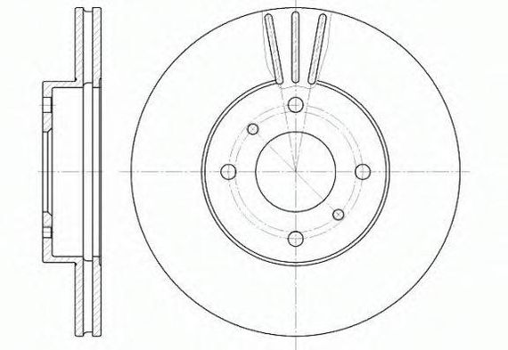 Диск гальмівний NISSAN ALMERA передн., вент. (вир-во REMSA) REMSA 661010 на NISSAN 240 SX (S13)
