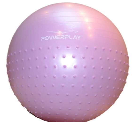 М'яч для фітнесу (фітбол) напівмасажний PowerPlay 4003 Ø75 cm Gymball Бузковий + помпа (PP_4003_75cm_Light-purple) | Зображення 3