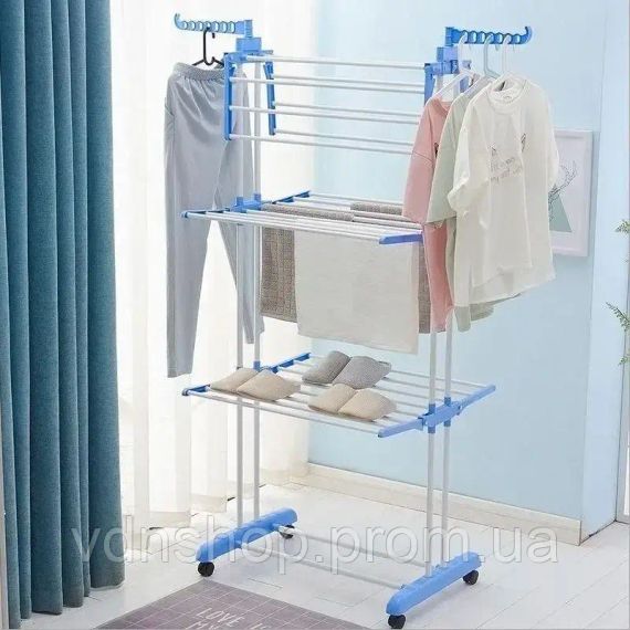 Сушарка для речей Складна сушарка для білизни Garment Rack With Wheels | Зображення 2