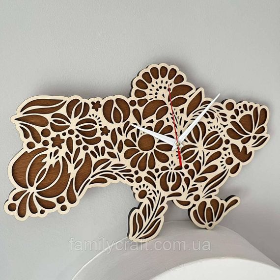 Настінний годинник Карта України з фанери Патріотичний дерев'яний годинник | Зображення 7