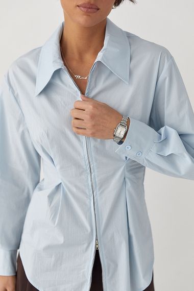 Класична сорочка на блискавці - блакитний цвет, ONE SIZE (є розміри) | Зображення 3
