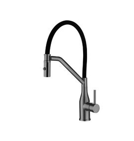 Змішувач для кухні Koer KI-70026-07 з чорним силіконовим виливом (KR5211)