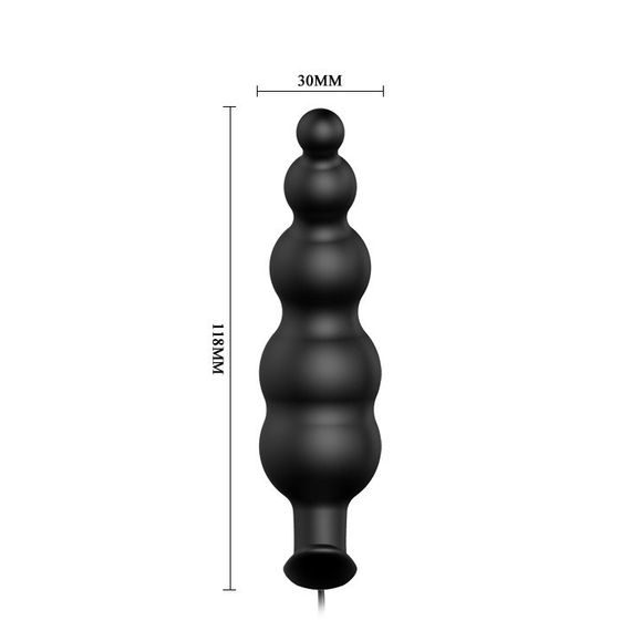 Анальна пробка - Pretty Love Special Anal Stimulation Vibrating Butt Plug Black Sex Aura | Зображення 3