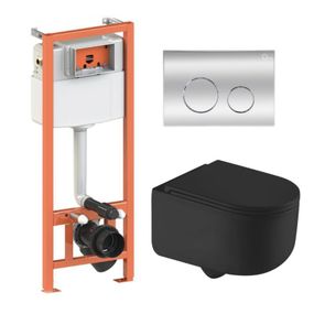 Готове рішення Qtap для ванної кімнати: підвісний унітаз Taurus Ultra Quiet 490x360x380 + комплект інсталяції Nest 4 в 1