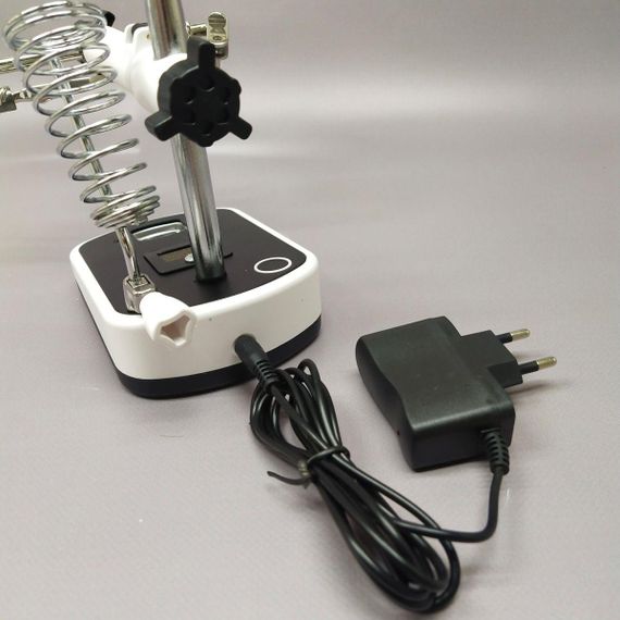 Лупа "третя рука" MG16090C з 5LED підсвіткою, з тримачами для деталей | Зображення 5