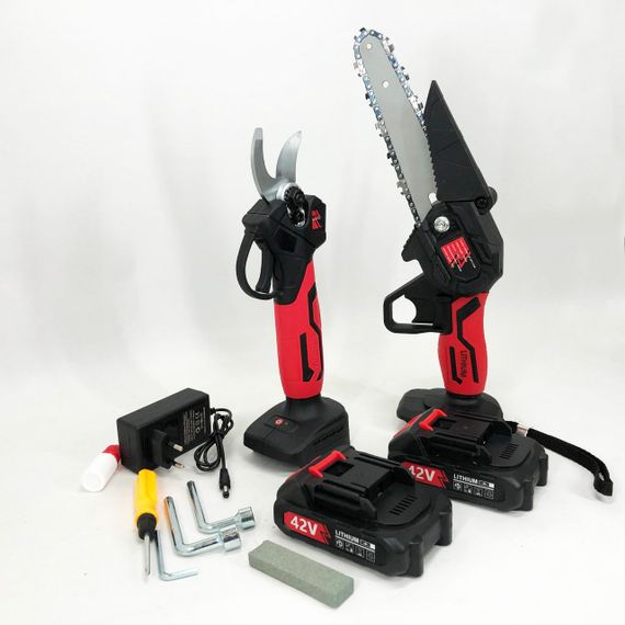 Потужна електропилка пила ланцюгова Пила для роботи в саду KRAFFTEC 2в1 36V 4АР, Міні IU-670 ланцюгова пила | Зображення 9