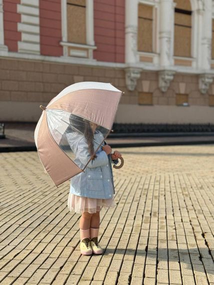 Парасолька дитяча напівавтомат Коричнево Біла полоса | Зображення 9