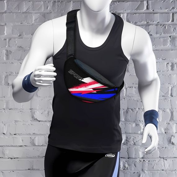 Сумка-бананка Sport мужская/женская спортивная 32×16 см с расширителем поясная сумка или сумка через плечо (3751)