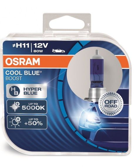 Лампа H11 OSRAM 12V 75W PGJ19-2 COOL BLUE BOOST 62211CBB-HCB-DUO