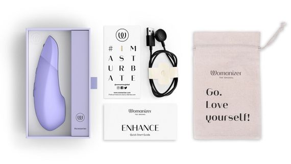 Кліторальний вакуумний стимулятор 2 в 1 Womanizer Enhance з вібрацією, бузковий sexstyle | Зображення 8