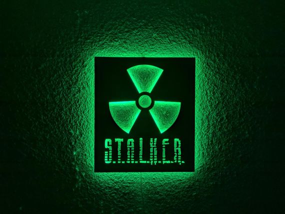 Панно декоративне картина на стіну Сталкер 2 LED підсвітка 16 кольорів телефон 350х400 acr-p000205