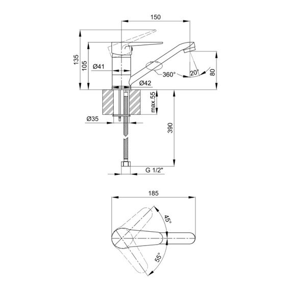 Змішувач для кухні Lidz (CRM) -14 34 002 01 | Зображення 5