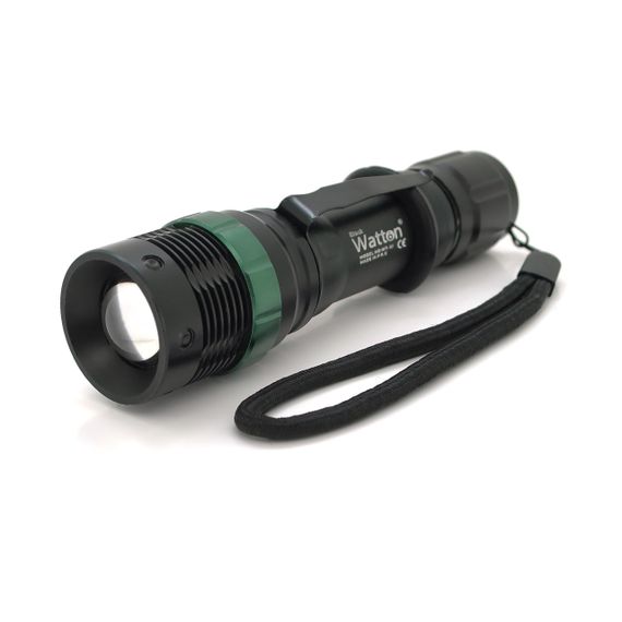 Фонарь ручной Watton WT-037.1LED Cree Q5.3W, 3 режима, ZOOM, Black, IP44