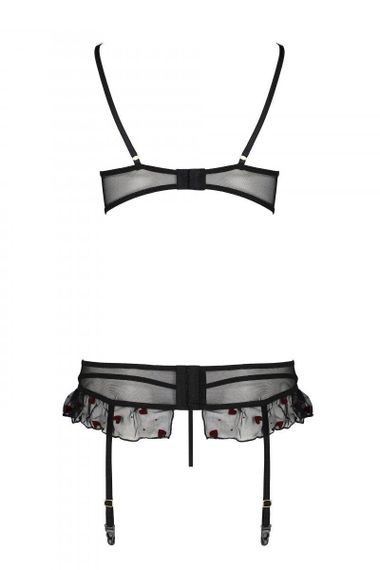 Сексуальний комплект з поясом для панчіх Passion LOVELIA SET XXL/XXXL, black Sex Aura | Зображення 5