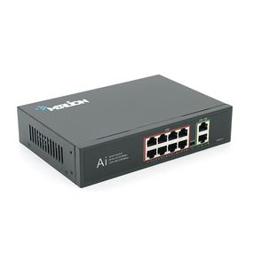 POE коммутатор Merlion 8 POE 10/100 + 2 RJ45 10/100/1000 + встроенный блок питания 52V 2.3A