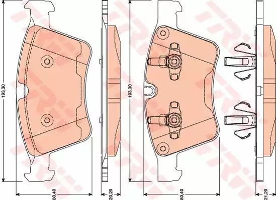 Гальмівні колодки дискові MERCEDES ML/GL F 06, TRW (GDB1797)