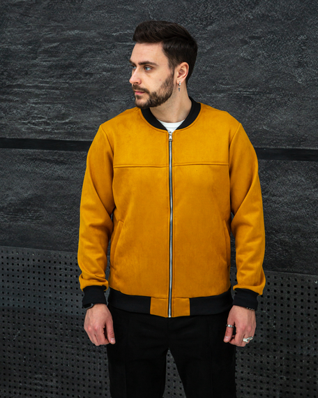 Бомбер замшевый бежевый S L | Зображення 5