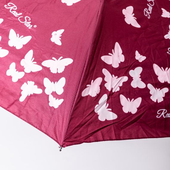 Парасолька напівавтомат з принтом міцна з поліестеру діаметр 97 см Червона HP-23-2R | Зображення 8