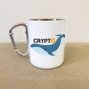 Кружка металева з карабіном "Crypto" 300 мл Біла
