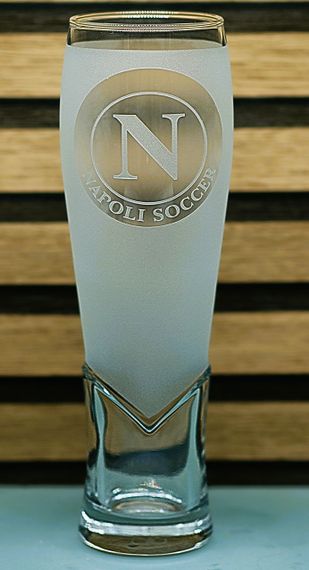 Подарунковий крафтовий келих для пива соку води 440 мл з гравіюванням лого футбольного клубу ФК Наполі