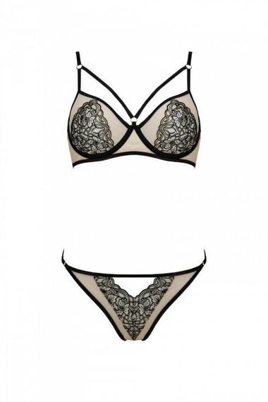 Комплект Passion LORINA SET, XXL/XXXL, beige, бюстгальтер и трусики sexstyle | Зображення 6