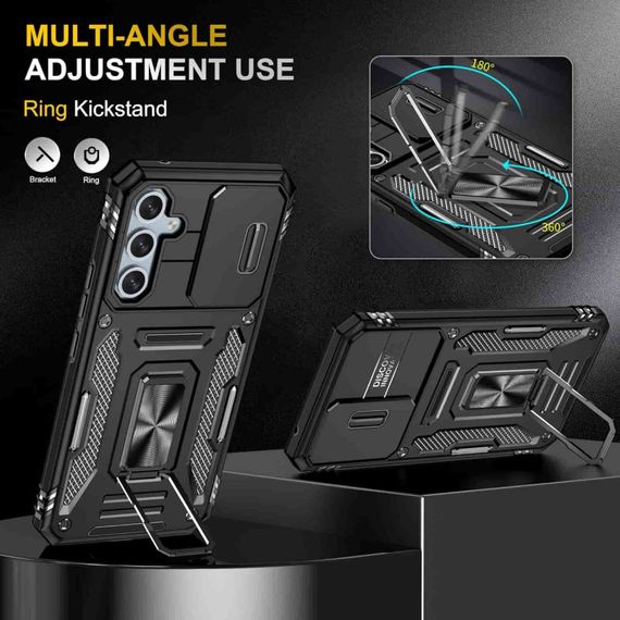 Ударопрочный чехол Camshield Army Ring для Samsung Galaxy S23+ Черный / Black | Зображення 4