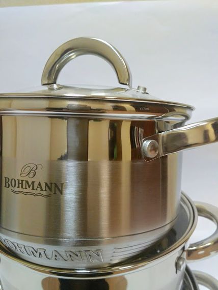 Набор кастрюль Bohmann BH-0715, 6 предметов нержавеющая сталь, для индукции | Зображення 3