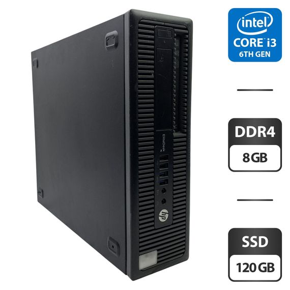 Компьютер HP EliteDesk 800 G2 SFF / Intel Core i3-6100 (2 (4) ядра по 3.7 GHz) / 8 GB DDR4 / 120 GB SSD / Intel HD Graphics 530 / DVD-ROM б/у