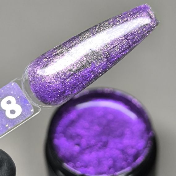 Гель для декора Mi OMGel №8 (фиолетовый с фиолетовым шиммером) 5мл | Зображення 1