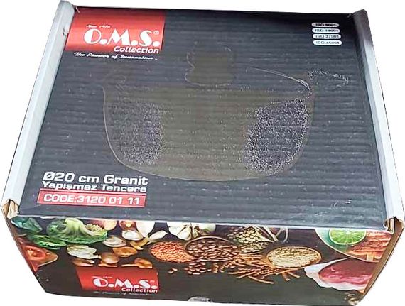 Кастрюля со стеклянной крышкой O.M.S. Collection 3120 с гранитным покрытием 20 см 2,8 л Серый (Турция) | Зображення 8