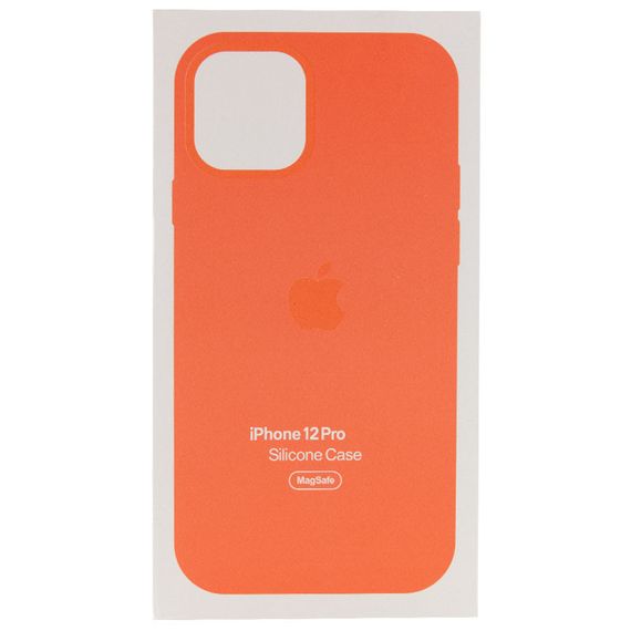 Чохол Silicone case (AAA) full with Magsafe and Animation для Apple iPhone 12 Pro / 12 (6.1") Помаранчевий / Pink citrus | Зображення 4