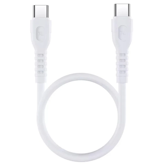 Кабель Remax RC-C022 PD 65W Type-C - Type-C короткий 30 см - White