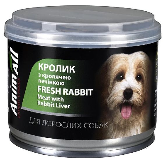 Вологий корм для собак із кроликом AnimAll Dog Fresh Rabbit, 195 гр
