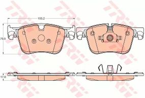 Гальмівні колодки дискові CITROEN/PEUGEOT C4/308 F 13, TRW (GDB2035)